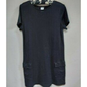 Sessa Womens Scoop Neck Short Sleeve Dress Size Small Black Pullover Pockets USA
